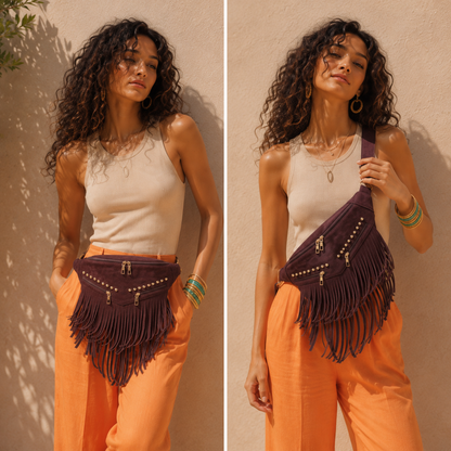 Kalira – Suede Fringe Waist Bag