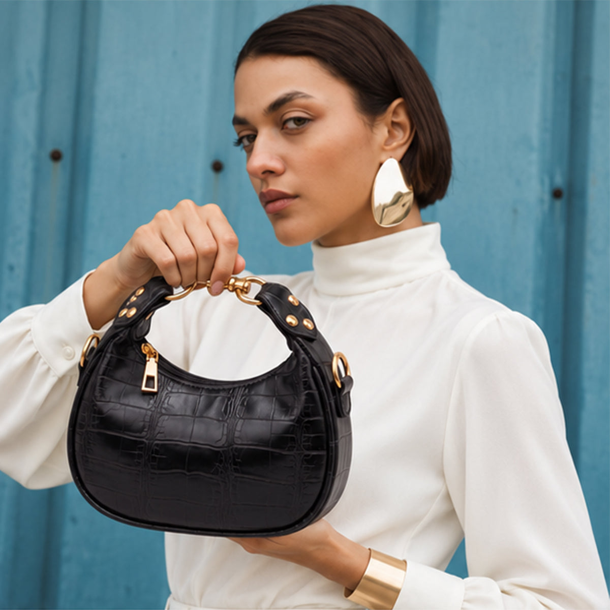 Savannah – Croc Shoulder Bag