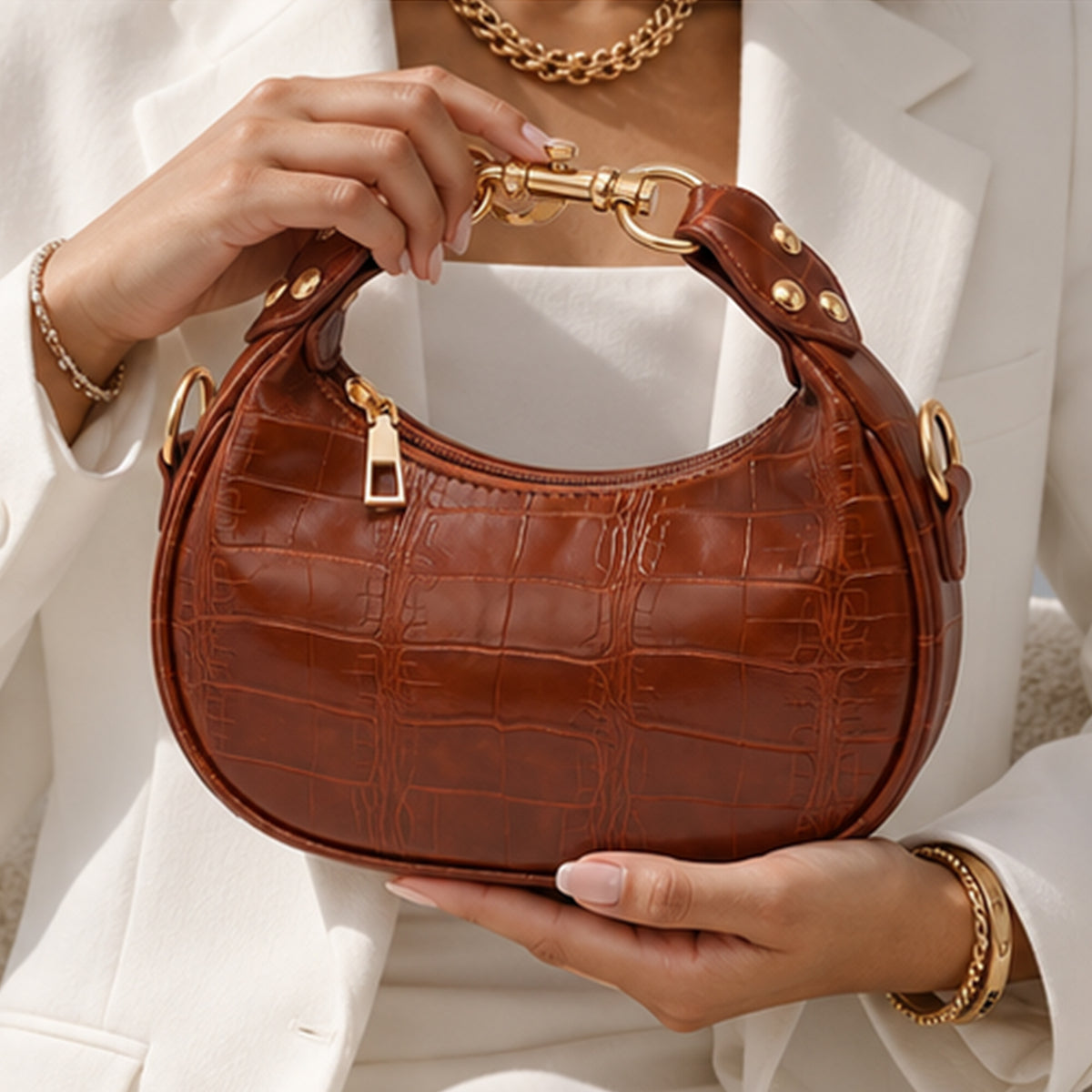 Savannah – Croc Shoulder Bag