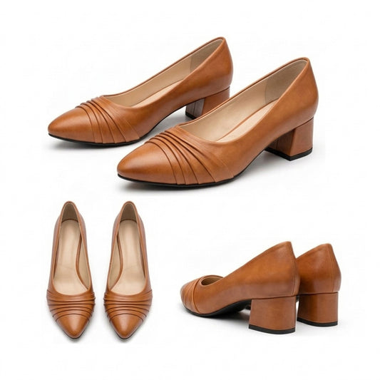 Kavya – Pleated Low Heel Deal