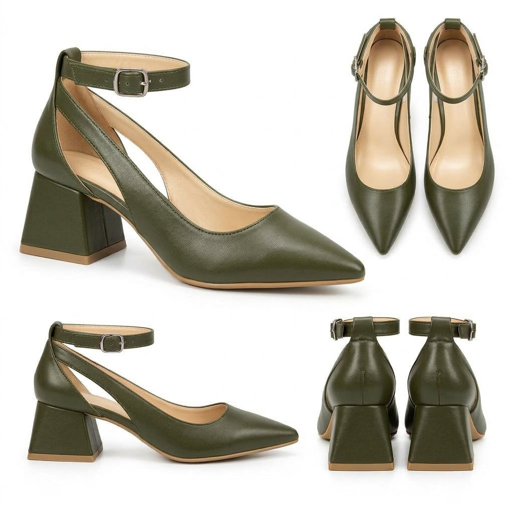 Altea – Ankle Strap Block Heel Pumps