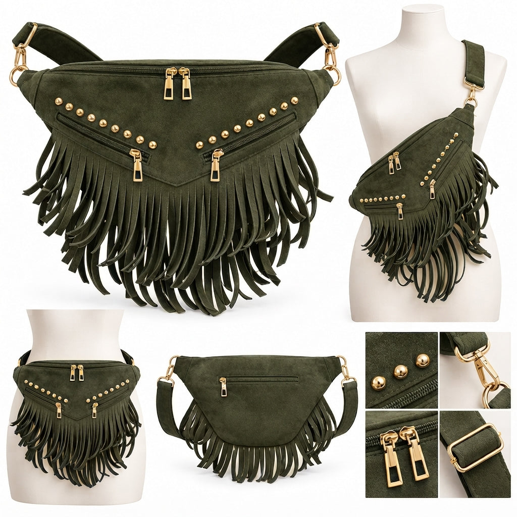Kalira – Suede Fringe Waist Bag