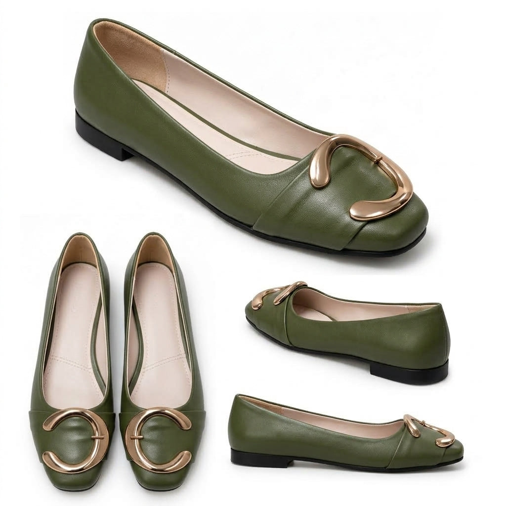 Calyra – Gold Accent Flats