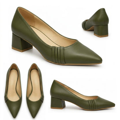 Madison – Pleated Block Heel Pumps