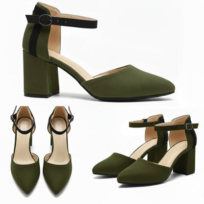 Liza – Suede Mid Block Heel