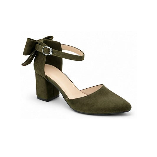 Ruby – Suede Bow Mid Heel