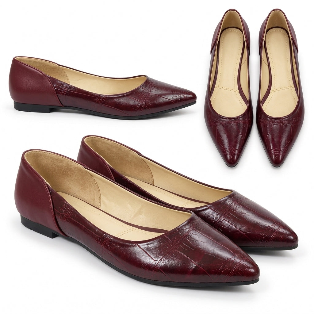 Zavia – Croc Pointed Flats