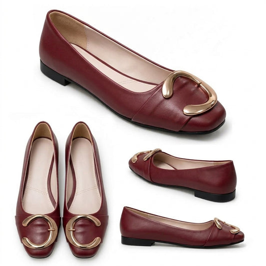 Calyra – Gold Accent Flats