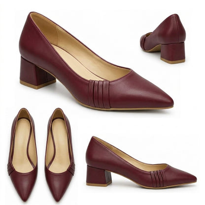 Madison – Pleated Block Heel Pumps