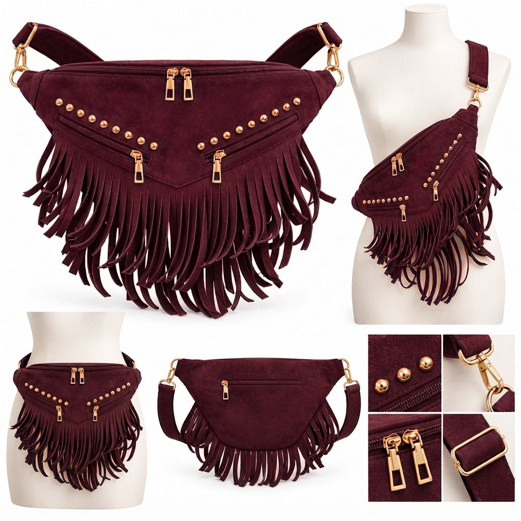 Kalira – Suede Fringe Waist Bag