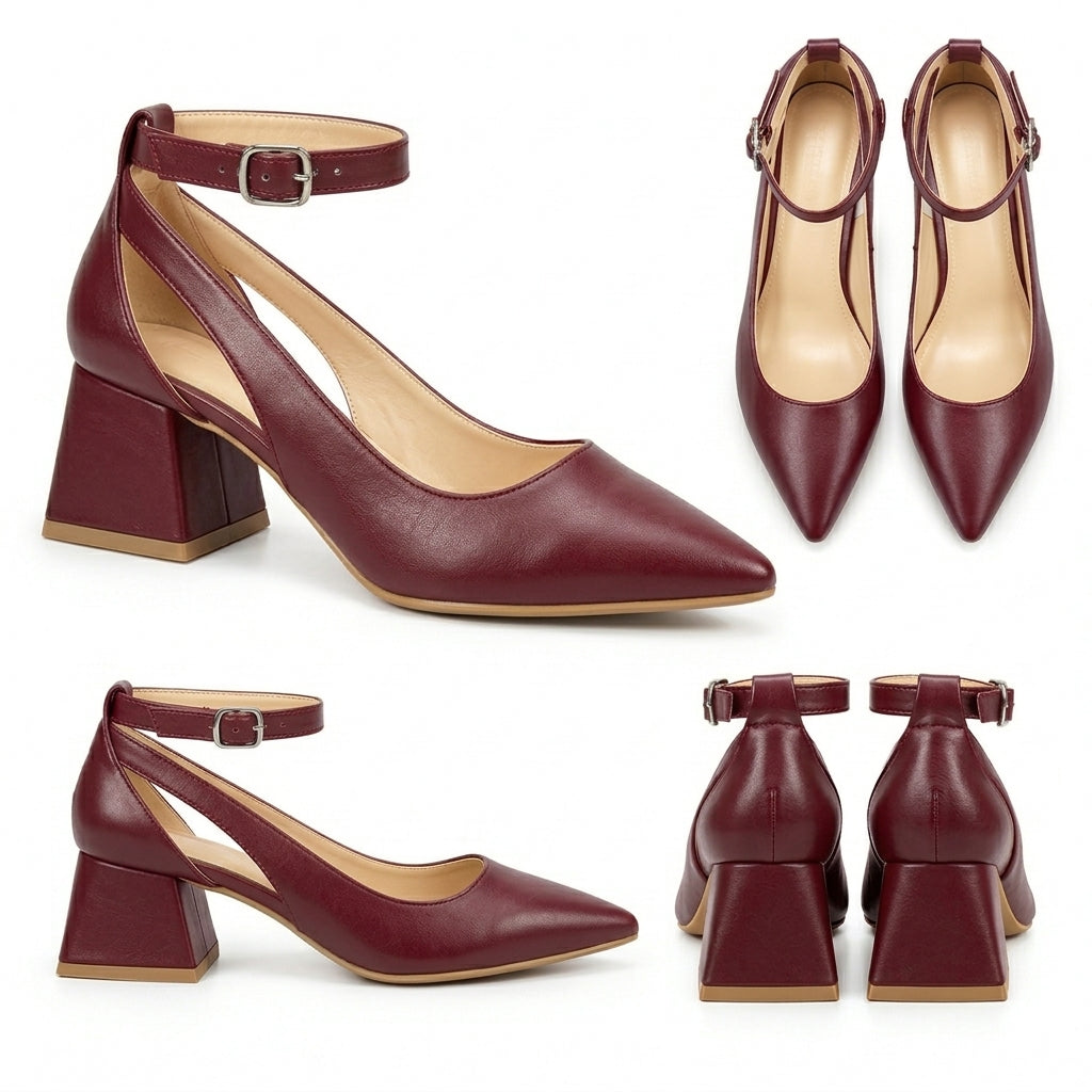 Altea – Ankle Strap Block Heel Pumps