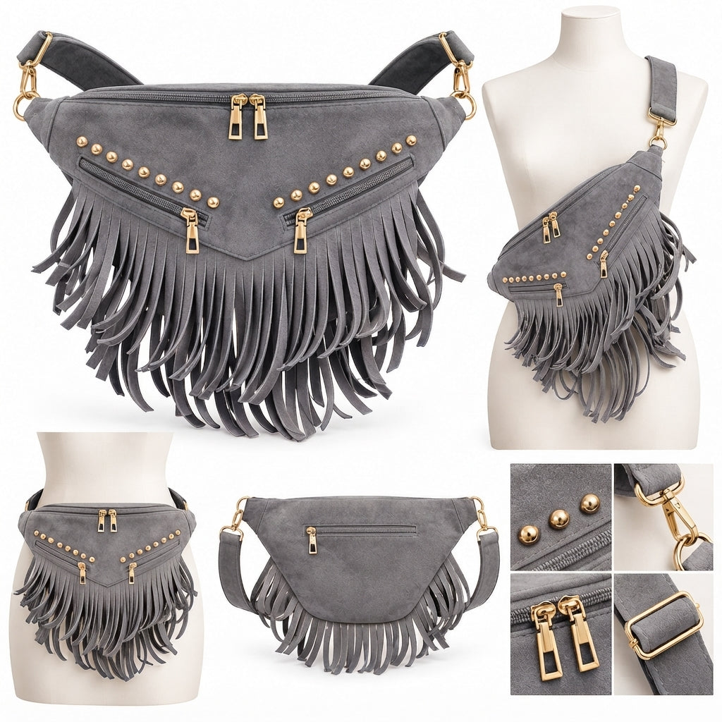 Kalira – Suede Fringe Waist Bag
