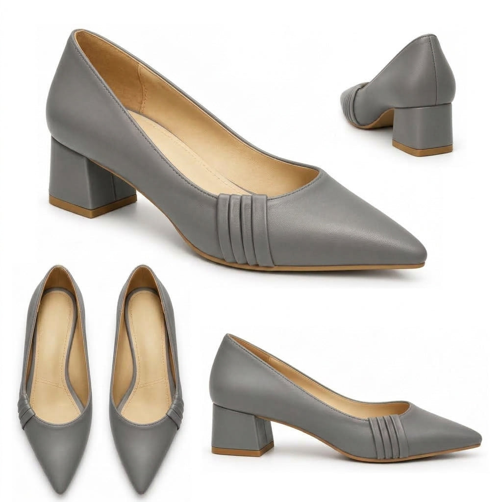 Madison – Pleated Block Heel Pumps