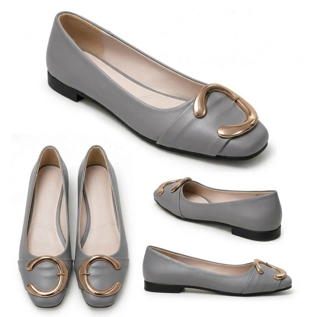 Calyra – Gold Accent Flats
