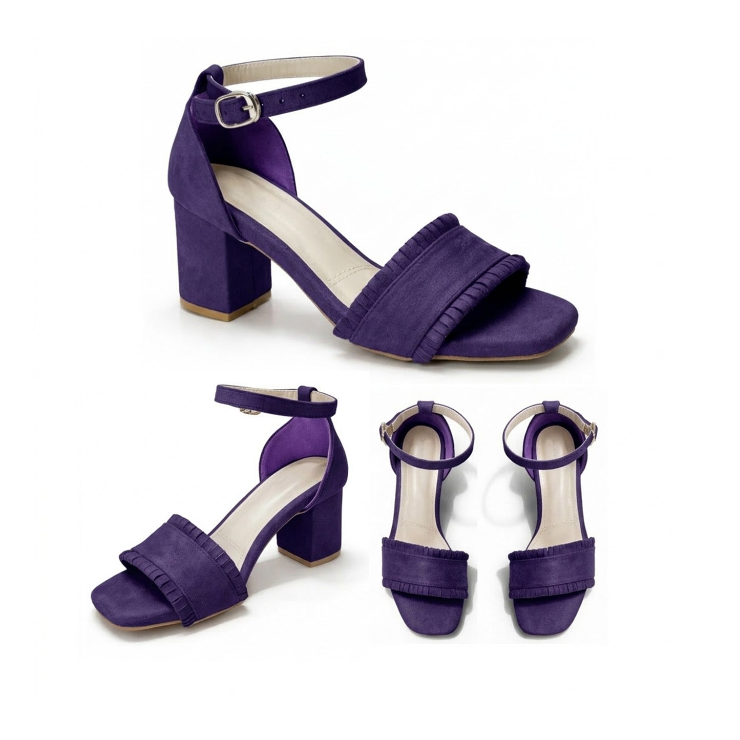Velune – Suede Ruffle Sandal