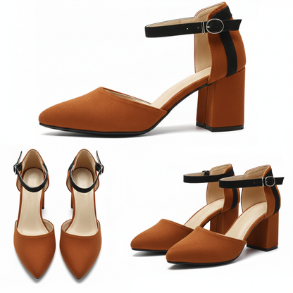 Liza – Suede Mid Block Heel