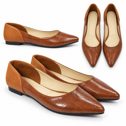 Zavia – Croc Pointed Flats