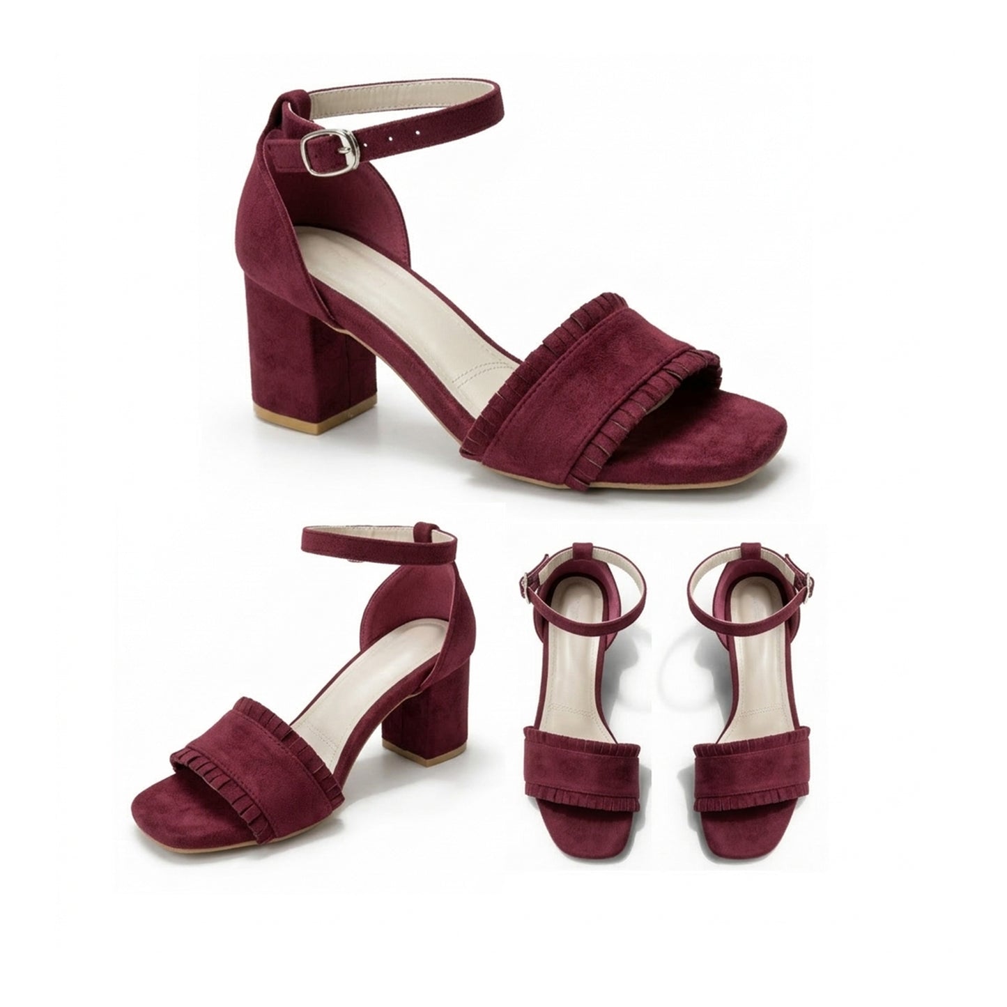 Velune – Suede Ruffle Sandal