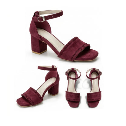 Velune – Suede Ruffle Sandal