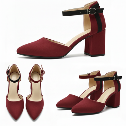 Liza – Suede Mid Block Heel