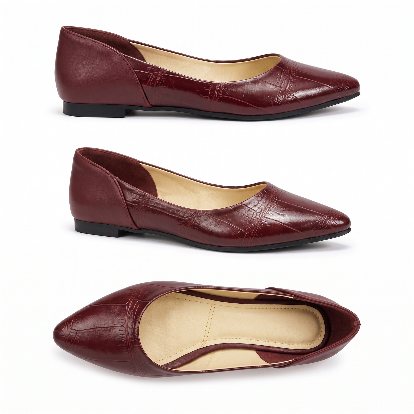 Zavia – Croc Pointed Flats