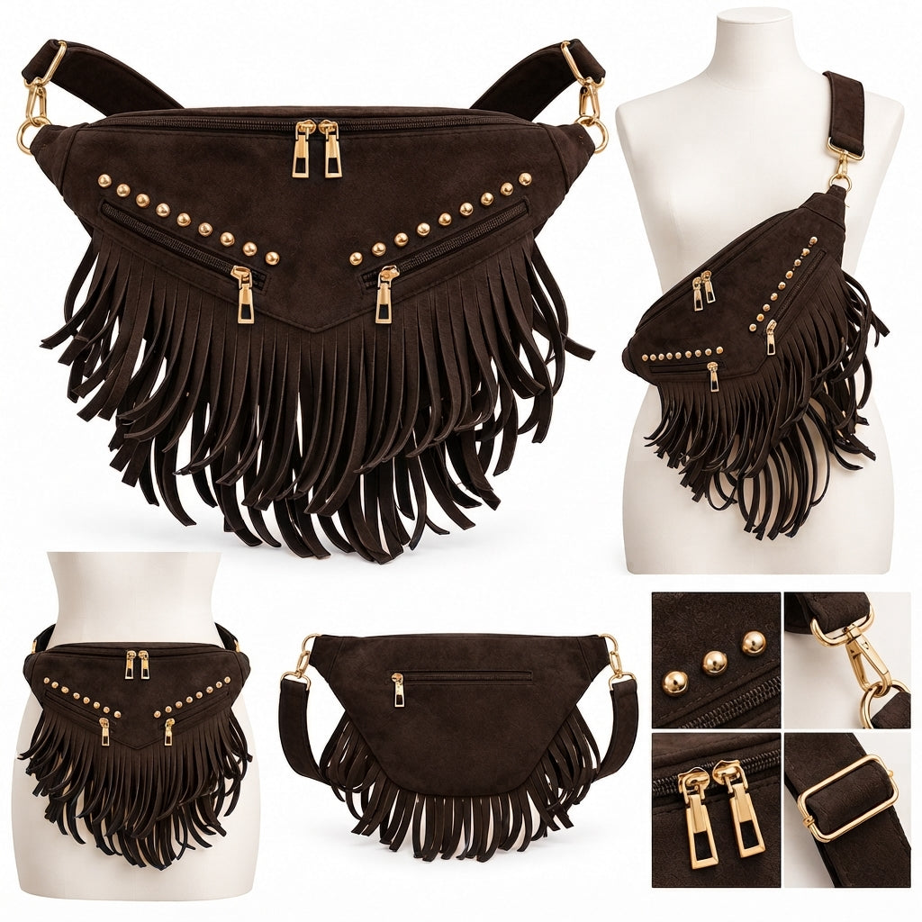 Kalira – Suede Fringe Waist Bag
