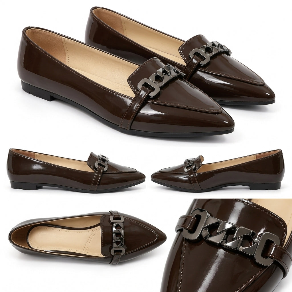 Marbella – Chain Pointed Flats