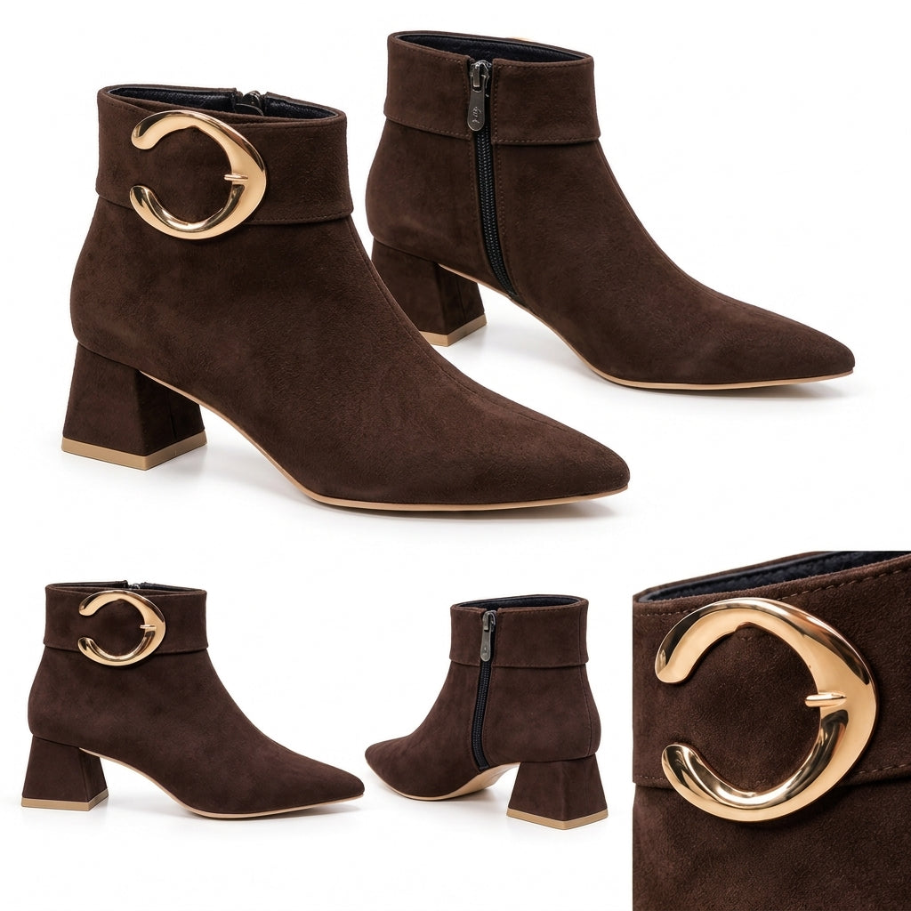 Catalina – Statement Buckle Ankle Boots