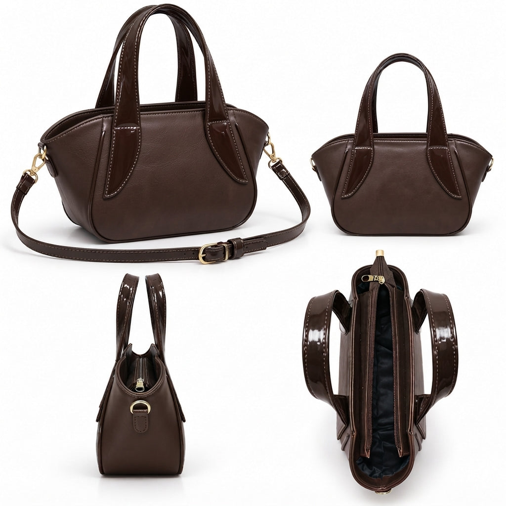 Sorrento – Gloss Handle Satchel Bag