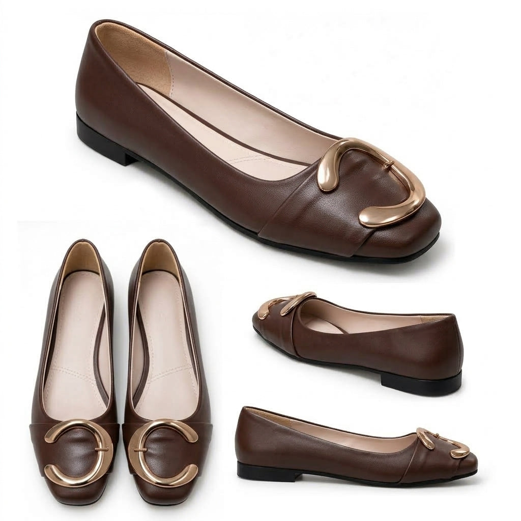 Calyra – Gold Accent Flats