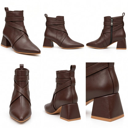Santorini – Cross Strap Ankle Boots