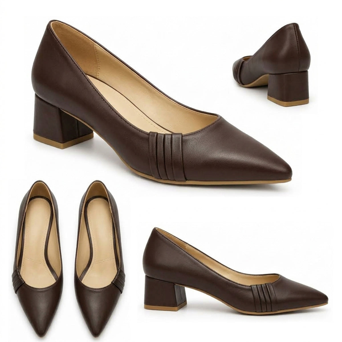 Madison – Pleated Block Heel Pumps