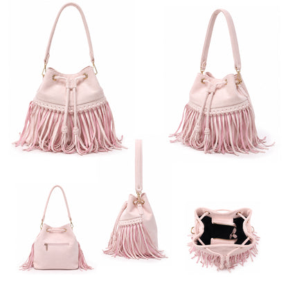 Zorya – Suede Fringe Bucket Bag