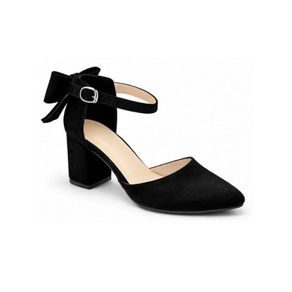 Ruby – Suede Bow Mid Heel
