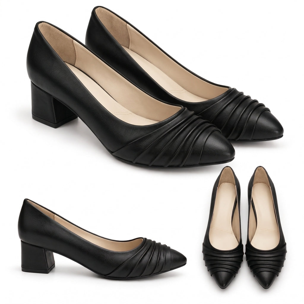 Kavya – Pleated Low Heel