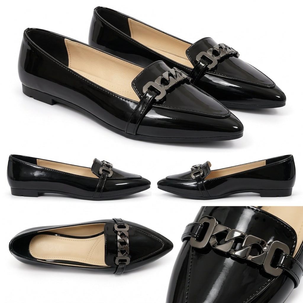 Marbella – Chain Pointed Flats