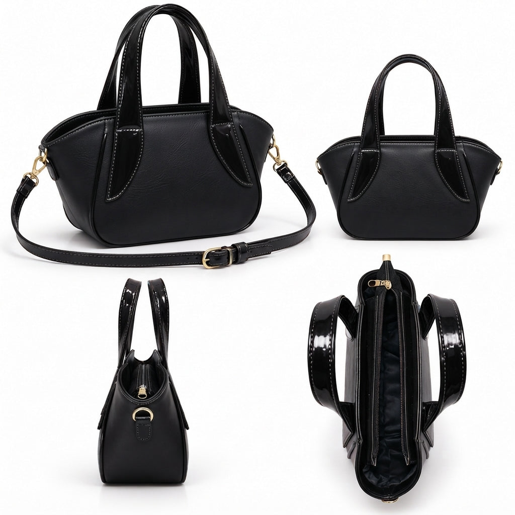 Sorrento – Gloss Handle Satchel Bag