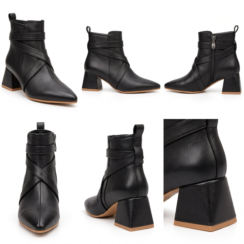 Santorini – Cross Strap Ankle Boots