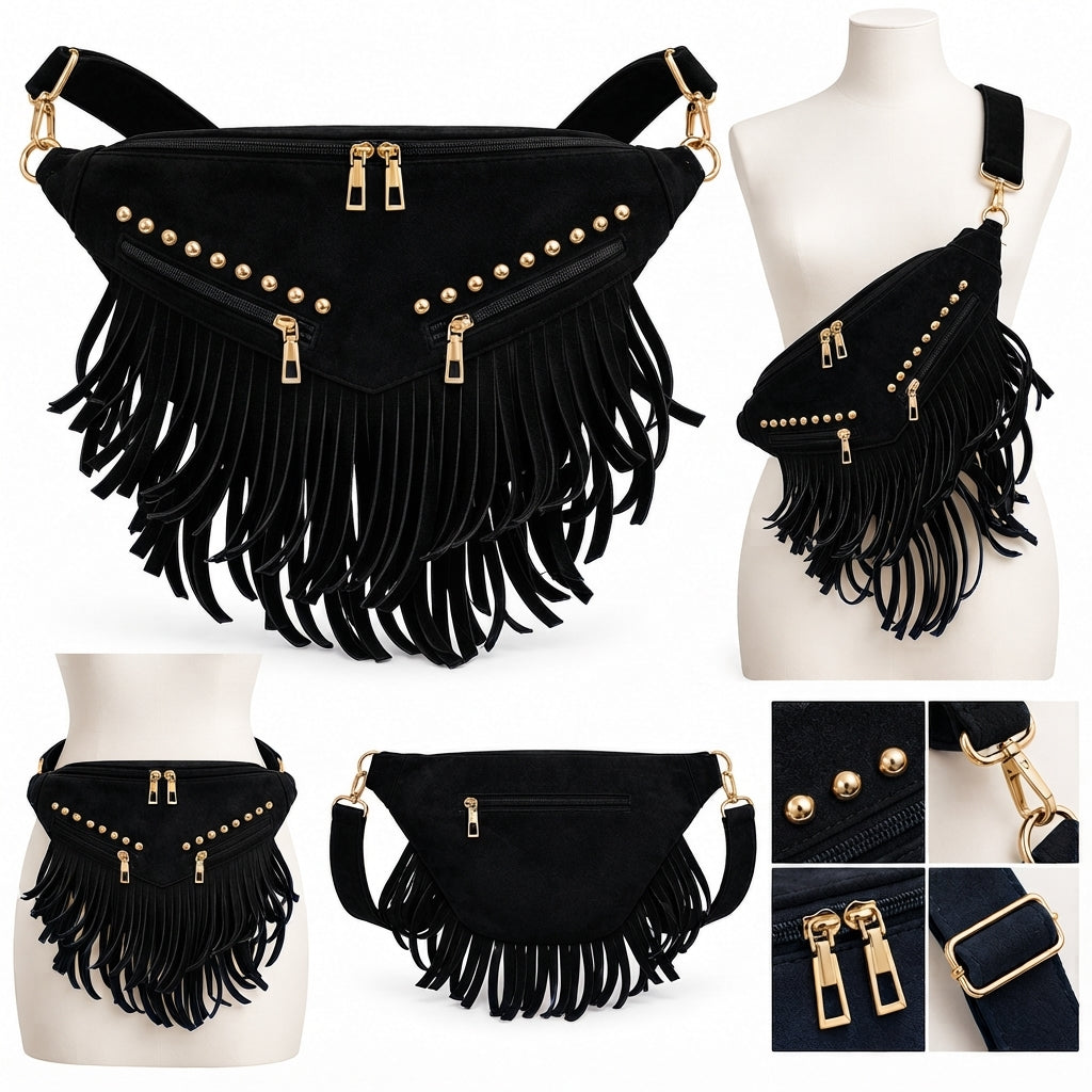 Kalira – Suede Fringe Waist Bag