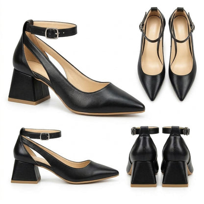 Altea – Ankle Strap Block Heel Pumps