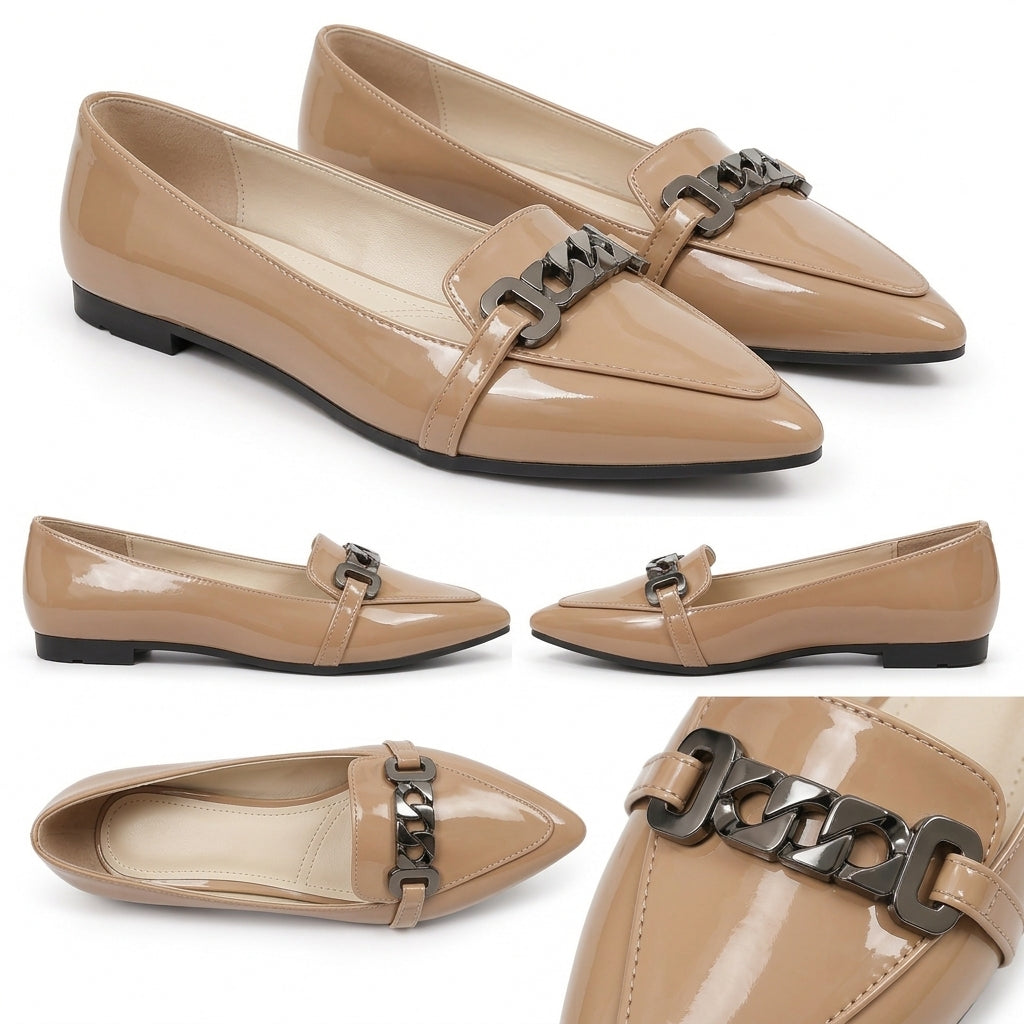Marbella – Chain Pointed Flats