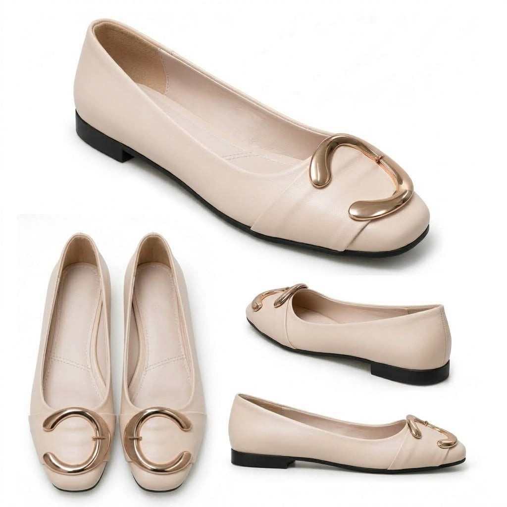 Calyra – Gold Accent Flats