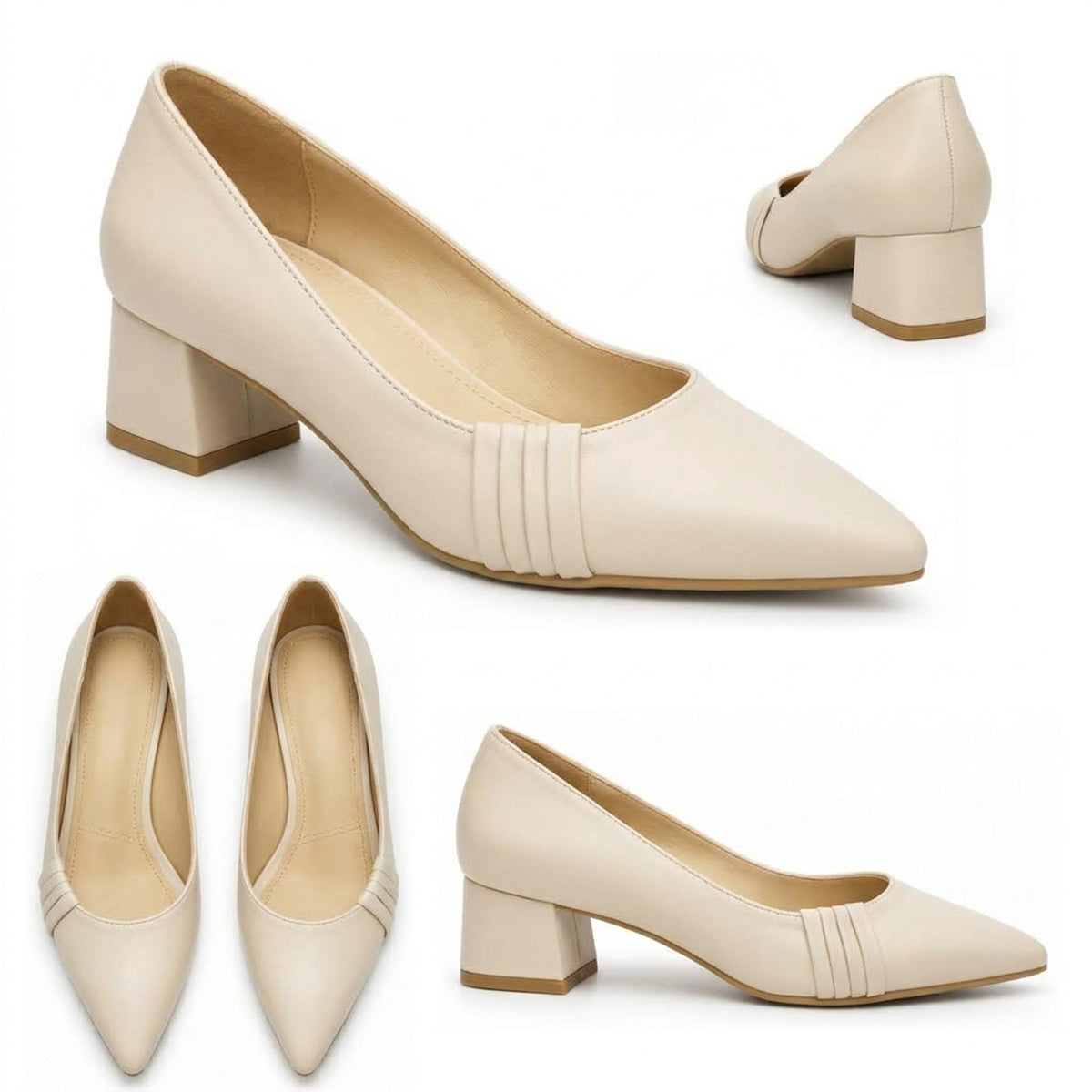 Madison – Pleated Block Heel Pumps