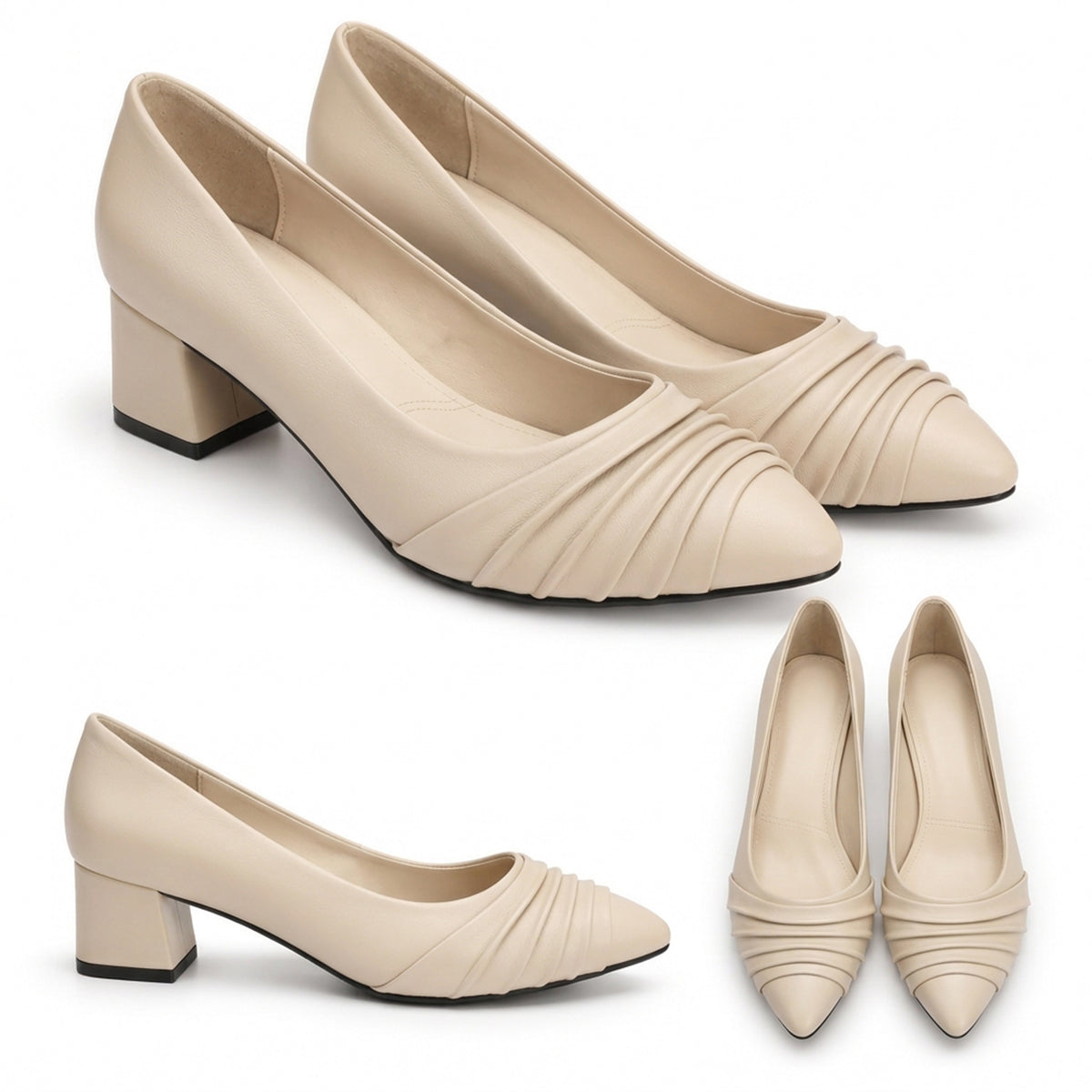 Kavya – Pleated Low Heel