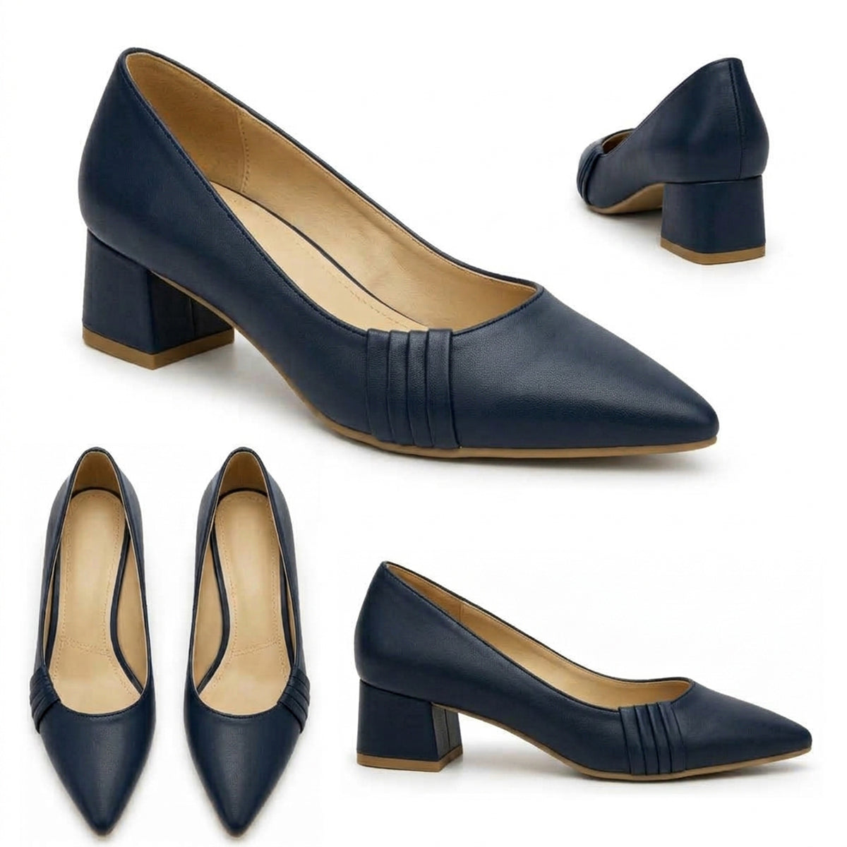 Madison – Pleated Block Heel Pumps