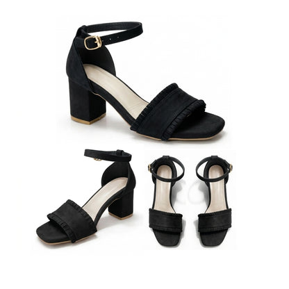 Velune – Suede Ruffle Sandal