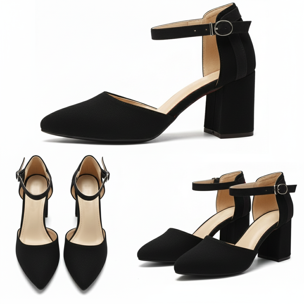 Liza – Suede Mid Block Heel