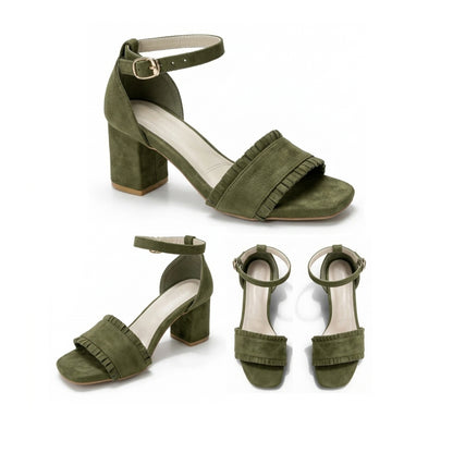 Velune – Suede Ruffle Sandal