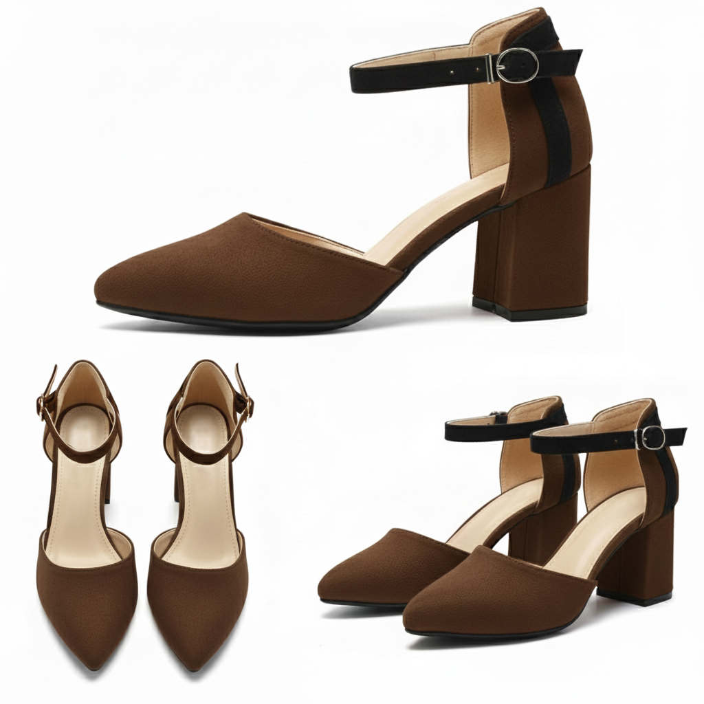 Liza – Suede Mid Block Heel