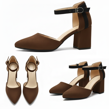 Liza – Suede Mid Block Heel
